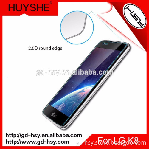 HUYSHE mobile phone tempered glass screen protective film for LG k8 ,for lg k8 tempered glass screen protector